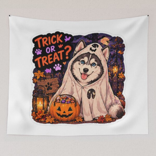 Item preview, Trick or Treat Ghost Husky Design | Chaos Dogs Club Halloween Costume designed and sold by DailyStruggleCo.