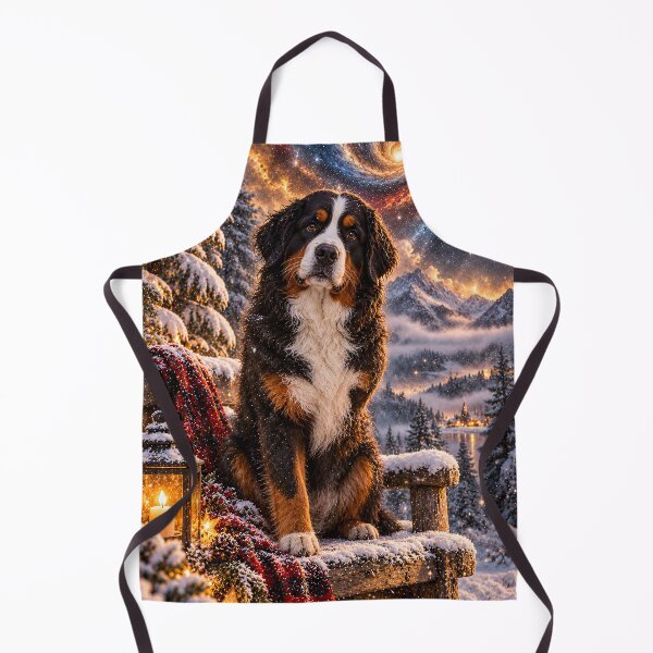 Item preview, Three-legged Bernese Mountain Dog in the snow under a galaxy sky designed and sold by knuppify.