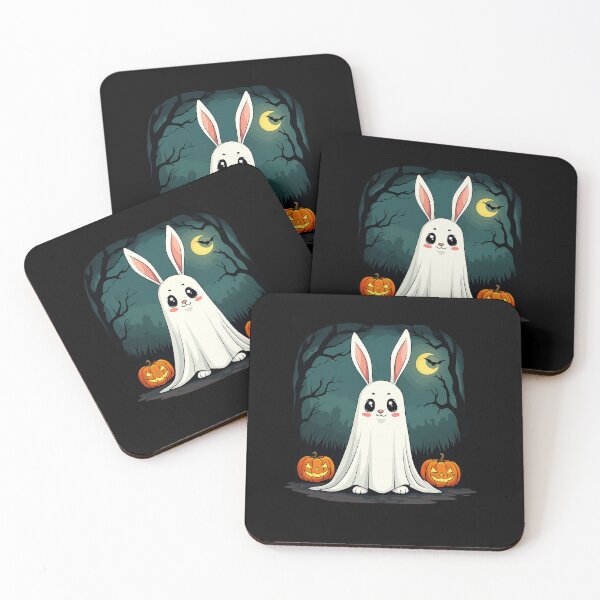 Item preview, Ghost Bunny Pumpkins Moonlit Forest designed and sold by DoArtITa.