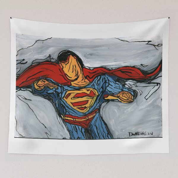 Item preview, Superman Flying Hero Expressive Pop Art Painting designed and sold by Dwaalhaas.com.