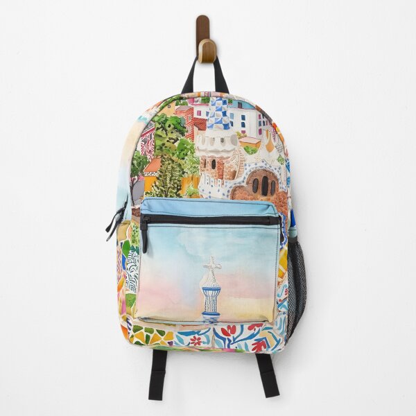 Item preview, Park Guell Barcelona Watercolor Print – Spain Wall Art designed and sold by POSTERIOCREW.