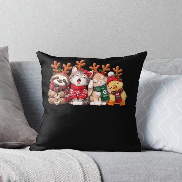 Item preview, Christmas Sloth Cats And Duck In Antler Hats designed and sold by Svenniibee.