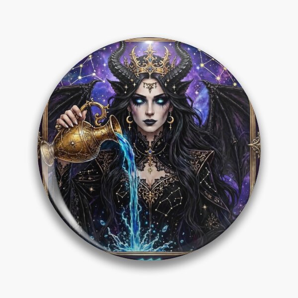 Item preview,  Gothic Aquarius Zodiac Queen - Dark Celestial Water Bearer designed and sold by Csaba1983.