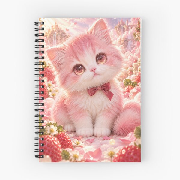 Item preview, Strawberry Cream Kitten – Pink Fantasy Cat designed and sold by SEIMEI2025.