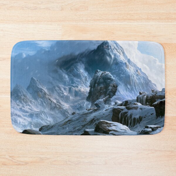 Item preview, A colossal Frost Giant standing upon a vast frozen mountain plateau, Fantasy & Mythological Creatures designed and sold by CDC40.