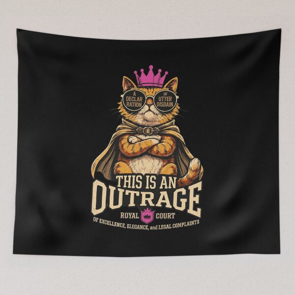 Item preview, Funny Cat Outrage Lawyer Royal Court Meme  designed and sold by MatthewA631970.