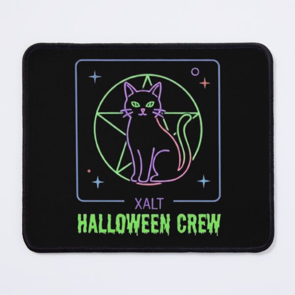 Item preview, Xalt Halloween Crew Neon Spooky Vintage Cute Black Cat designed and sold by PetalsPaws.