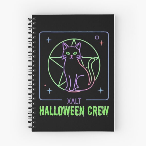 Item preview, Xalt Halloween Crew Neon Spooky Vintage Cute Black Cat  designed and sold by PetalsPaws.