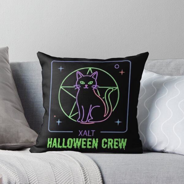 Item preview, Xalt Halloween Crew Neon Spooky Vintage Cute Black Cat  designed and sold by PetalsPaws.