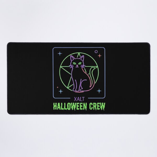 Item preview, Xalt Halloween Crew Neon Spooky Vintage Cute Black Cat designed and sold by PetalsPaws.