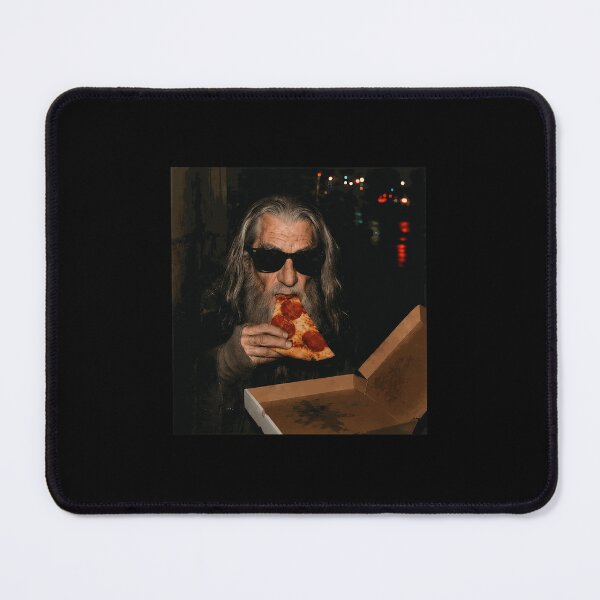 Artikelvorschau, Gandalf isst Pizza mit Sonnenbrille (Meme) entworfen und verkauft von Savannah207851.
