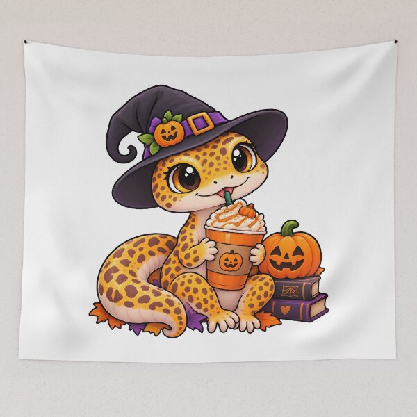 Item preview, Pumpkin Spice Gecko – Cute Halloween Exotic Animal Vet Design designed and sold by Bettybee00.