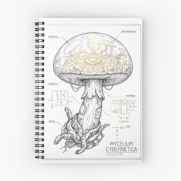 Item preview, Mycelium Cybernetica Technical Blueprint Cyberpunk Art designed and sold by IriArt-Designs.