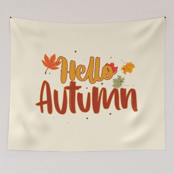 Item preview, Hello Autumn Leaves Maple Fall Typography designed and sold by Little-Miracle.