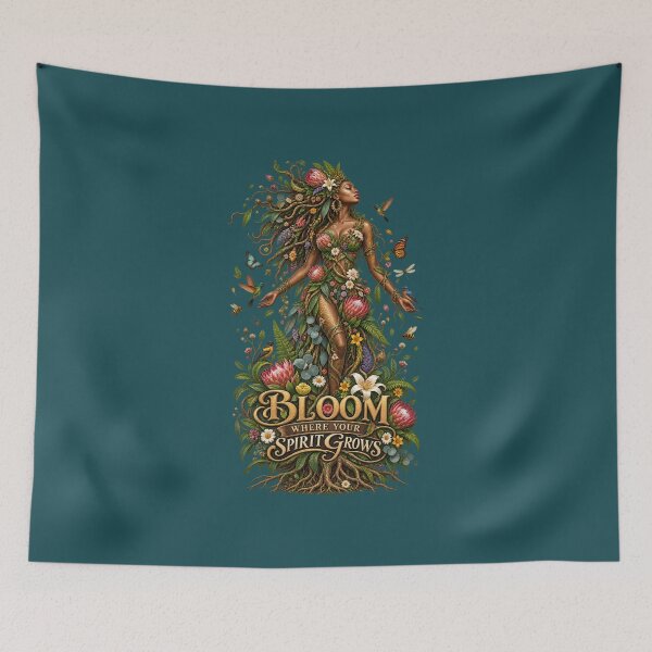 Item preview, Bloom Where Your Spirit Grows | Botanical Goddess Art | Mother Nature Illustration designed and sold by 'VARI'.