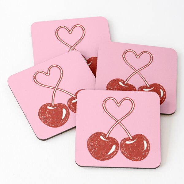 Item preview, Vintage Cherries with Heart-Shaped Stems. designed and sold by CoCoArt-Ua.