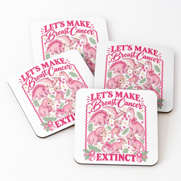 Item preview, Let's Make Breast Cancer Extinct Pink Ribbon Awareness Dinosaur designed and sold by VGAfanatic.