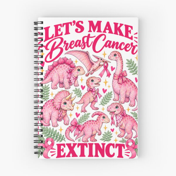 Item preview, Let's Make Breast Cancer Extinct Pink Ribbon Awareness Dinosaur designed and sold by VGAfanatic.