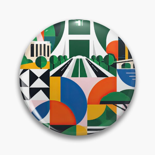 Item preview, Colorful geometric poster illustration of Abuja, Nigeria, featur designed and sold by ckybe.