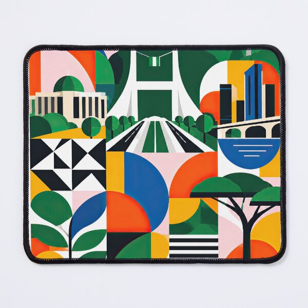 Item preview, Colorful geometric poster illustration of Abuja, Nigeria, featur designed and sold by ckybe.
