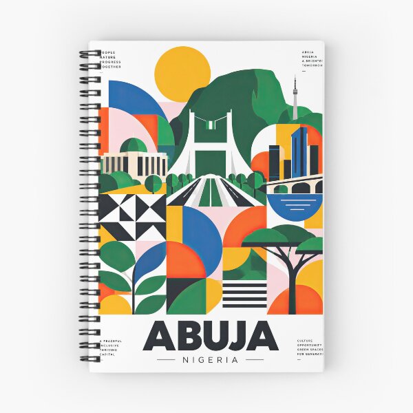 Item preview, Colorful geometric poster illustration of Abuja, Nigeria, featur designed and sold by ckybe.