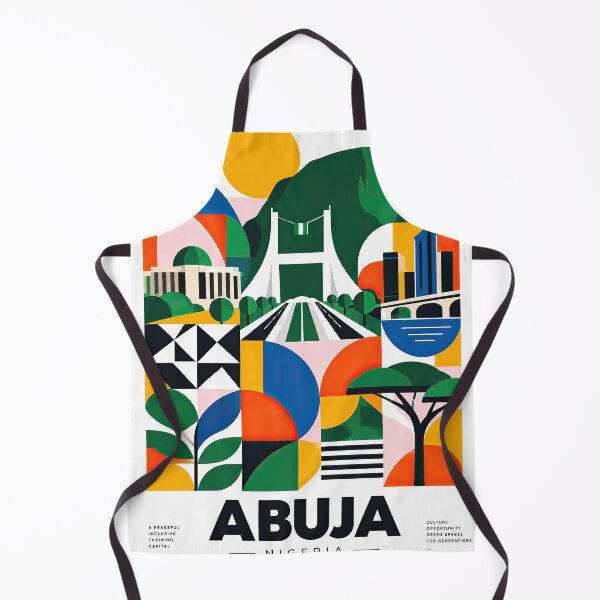 Item preview, Colorful geometric poster illustration of Abuja, Nigeria, featur designed and sold by ckybe.