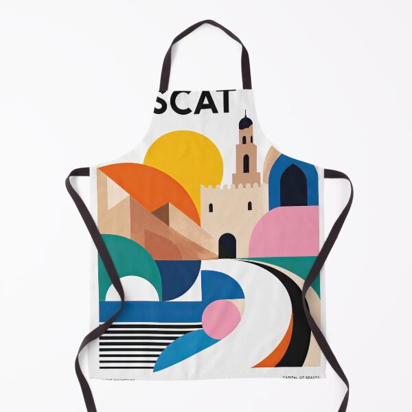 Artikelvorschau, Modern geometric travel poster featuring Muscat, Oman landmarks, entworfen und verkauft von ckybe.
