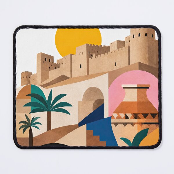 Item preview, Stylized geometric poster illustrating Omani heritage with a designed and sold by ckybe.