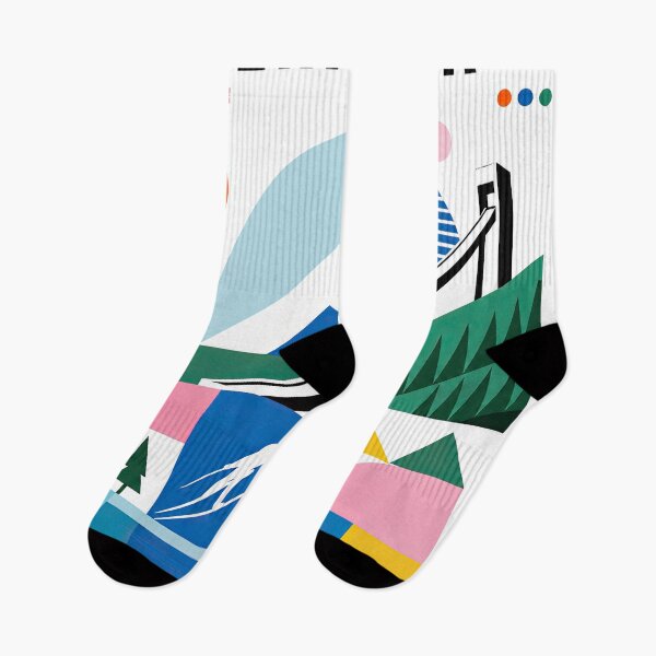 Item preview, Geometric Lillehammer Norway travel poster featuring stylized mo designed and sold by ckybe.