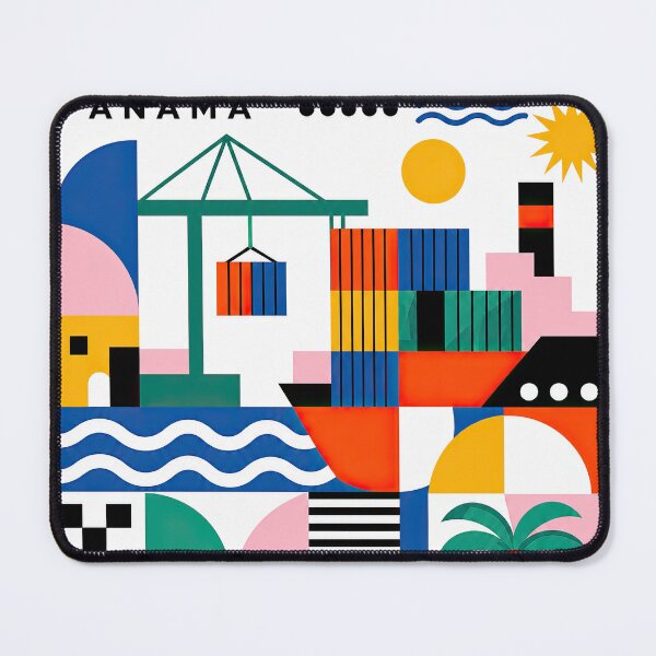 Item preview, Colorful geometric Panama-themed poster featuring abstract shape designed and sold by ckybe.