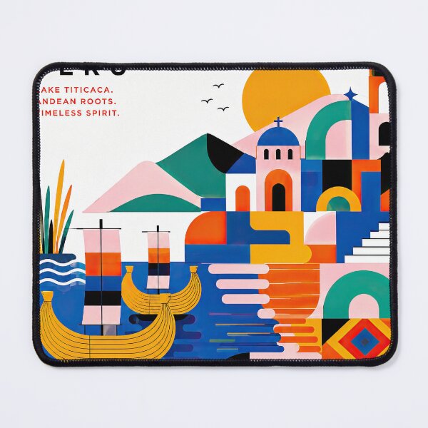 Item preview, Colorful geometric poster celebrating Puno, Peru with Lake designed and sold by ckybe.