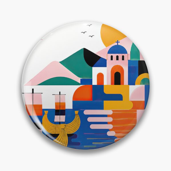 Item preview, Colorful geometric poster celebrating Puno, Peru with Lake designed and sold by ckybe.