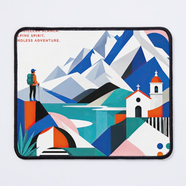 Item preview, Colorful geometric travel poster depicting Huaraz, Peru, with designed and sold by ckybe.