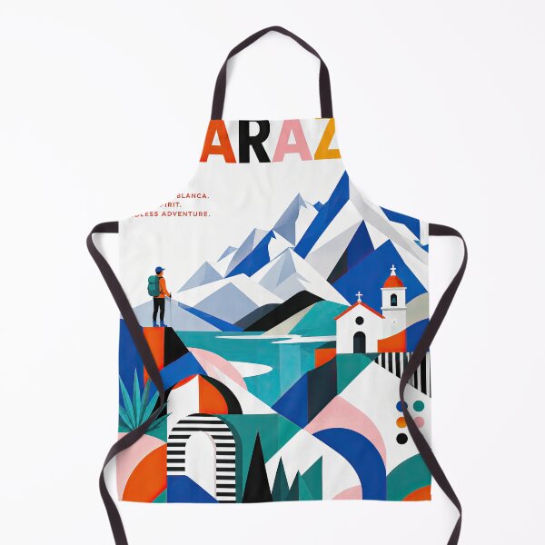 Item preview, Colorful geometric travel poster depicting Huaraz, Peru, with designed and sold by ckybe.