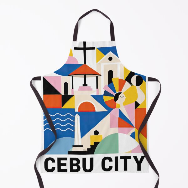 Item preview, Colorful geometric travel poster featuring Cebu City landmarks, designed and sold by ckybe.