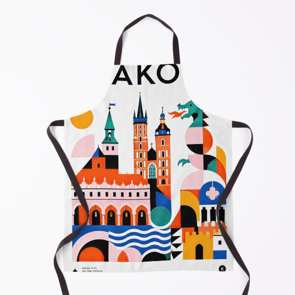 Item preview, Colorful geometric Krakow Poland travel poster featuring city designed and sold by ckybe.