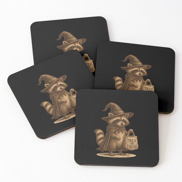 Item preview, Raccoon Witch Brown Hat Trick or Treat Bag designed and sold by DoArtITa.