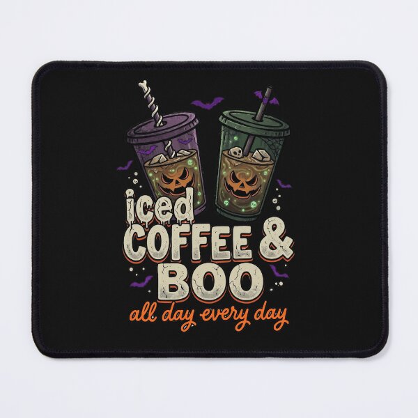 Item preview, Iced Coffee and Boo Shirt, Funny Halloween Coffee Lover Design, Spooky Iced Latte designed and sold by VibeTherapyArt.