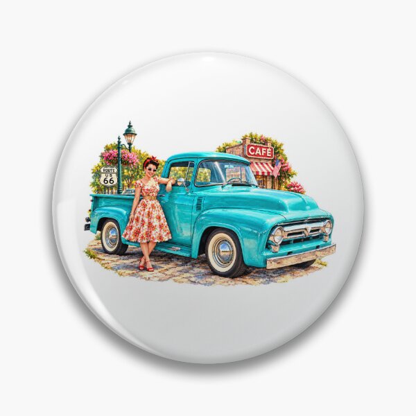 Item preview, Turquoise Dreams & Open Roads — Vintage Route 66 Pickup designed and sold by Russell Thorne.