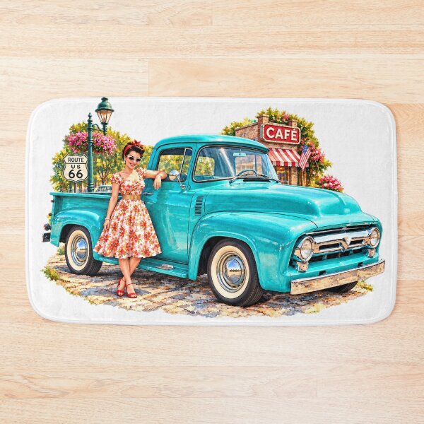 Item preview, Turquoise Dreams & Open Roads — Vintage Route 66 Pickup designed and sold by Russell Thorne.