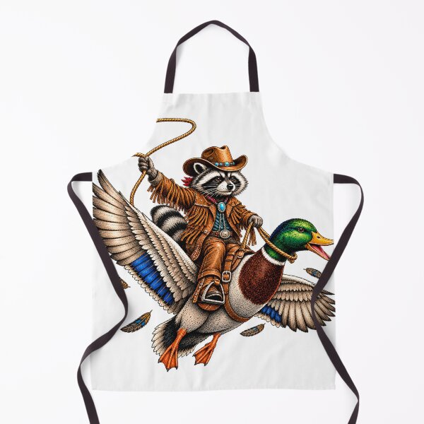 Item preview, Cowboy Raccoon Riding Mallard Duck Design Funny Western Farmhouse Rustic Country Cowgirl designed and sold by VGAfanatic.