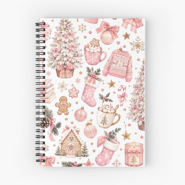 Item preview, Pink Christmas Aesthetic Pattern – Elegant Pink Bows & Christmas Decorations designed and sold by DreamPixelPrint.