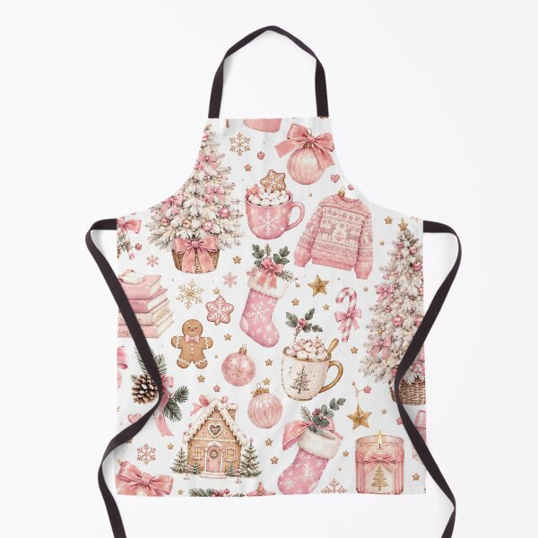 Item preview, Pink Christmas Aesthetic Pattern – Elegant Pink Bows & Christmas Decorations designed and sold by DreamPixelPrint.