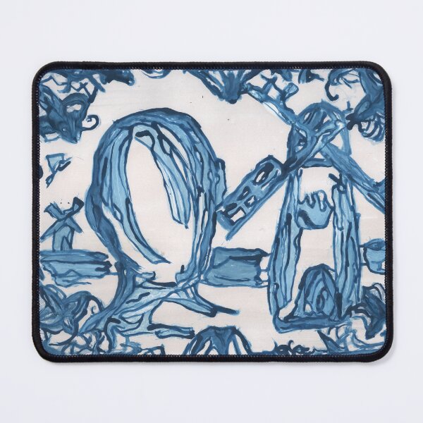 Item preview, Delft Blue Windmill Tile Expressive Dutch Art Painting designed and sold by Dwaalhaas.com.