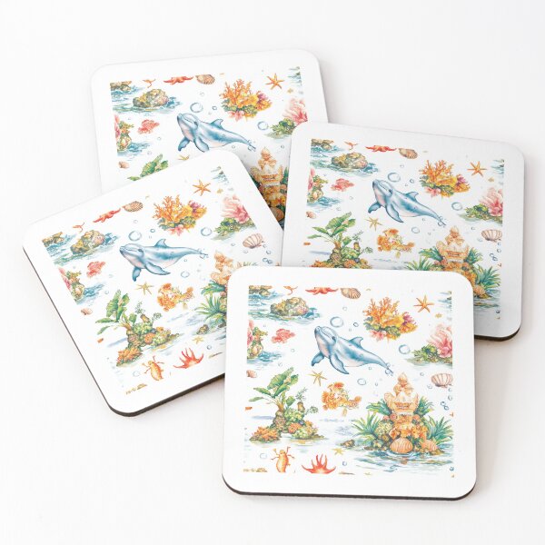 Item preview, Seamless coral reef pattern showcasing diverse marine creature  designed and sold by MiraCleAI.