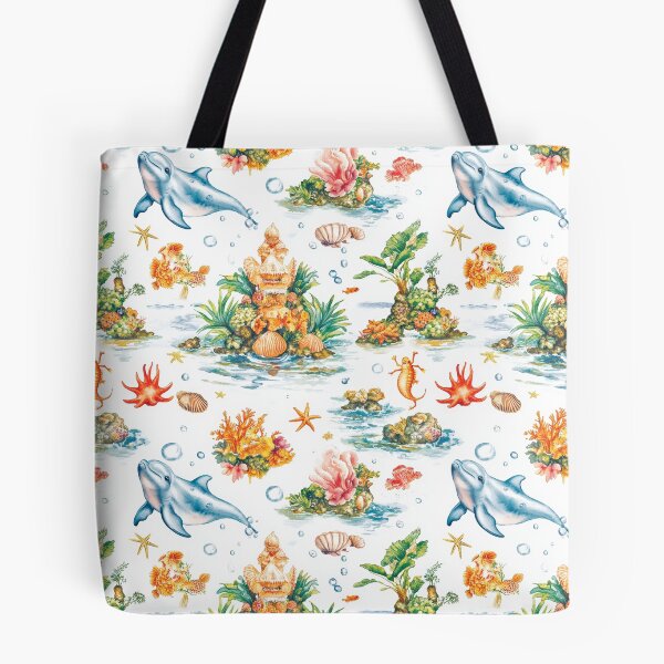 Item preview, Seamless coral reef pattern showcasing diverse marine creature  designed and sold by MiraCleAI.