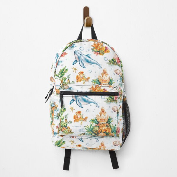 Item preview, Seamless coral reef pattern showcasing diverse marine creature designed and sold by MiraCleAI.