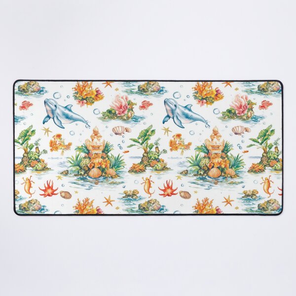 Item preview, Seamless coral reef pattern showcasing diverse marine creature  designed and sold by MiraCleAI.