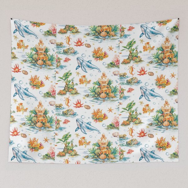 Item preview, Seamless coral reef pattern showcasing diverse marine creature  designed and sold by MiraCleAI.