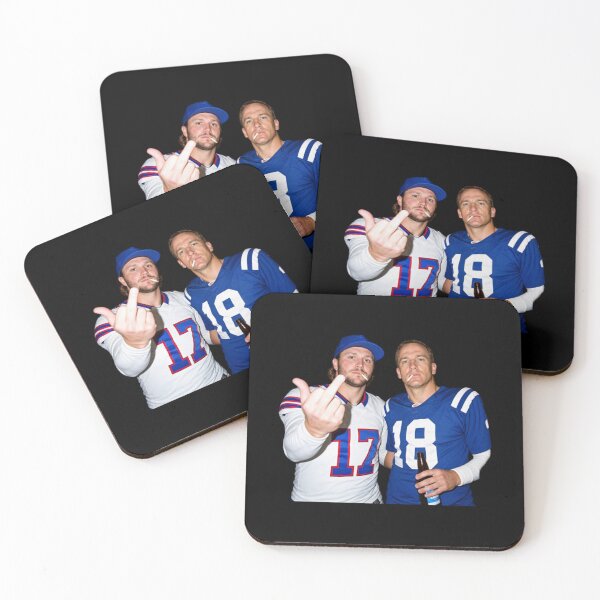 Item preview, NFL Josh Allen and Peyton Manning Drinking and Middle Finger designed and sold by VexisValora.